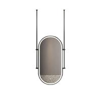 Miroir Ovale Mural Éclairé À LED avec Éclairage Réglable en 3 Couleurs, Adapté Un Usage Domestique Ou Hôtelier(Black,60x90cm)