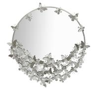 MIROIR PAPILLON ROND ARGENT
