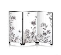 Miroir Paravent Acrylique Pliable avec Éléments Calligraphiques Chinois ou Floral pour Affichage Surface et Décoration Flexibilité (C)
