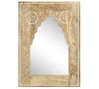 Miroir peint à la main - vidaXL - 40x55 cm - Bois de manguier massif - Brun - Style vintage - Assemblé - Unique - Poli