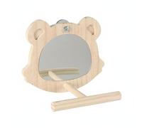 Miroir Perchoir Oiseau Support Perroquet Jouet Bois Accessoire Aviaire Plateau Sécurisé Auto-Interaction Convient pour Perruche Salon, Color to 1