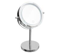 Miroir Pivotant Rond sur Pied "Led" 29cm Argent