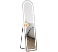 Miroir plein corps, éclairage LED, cadre aluminium, argent