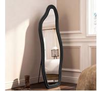 Miroir plein pied - ADWOLT - Dauphin - 140 x 45 cm - Verre trempé HD - Cadre en velours noir