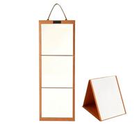 Miroir pleine hauteur portable avec poignée, portable, grand triptyque | Miroir de danse de pour d'affaires, vestiaire, maison d'hôtes, dortoir et coulisses