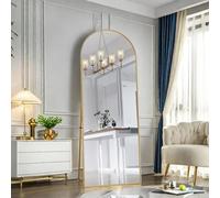 Miroir pleine longueur, 162 x 53 cm, en forme d'arc, cadre en aluminium doré, sur pied bombé, grand miroir mural pour chambre à coucher, salon