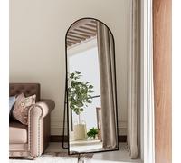 Miroir pleine longueur arqué - Grand miroir sur pied bombé - 165 x 60 cm - Miroir mural sur pied - Pour chambre à coucher, salon, couloir, garde-robe - Noir - 165 x 60 cm
