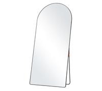 VEVOR Miroir Pleine Longueur arqué, 1800x810 mm, Grand Miroir de Sol Mural à Suspendre en Verre trempé avec Support, Cadre en Alliage d'aluminium, Miroir de Dressing Complet pour Salon, Chambre, Noir