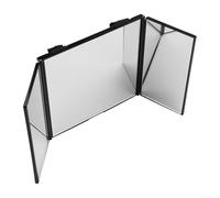 Miroir pliable à 3 voies pour coupe de cheveux, rasage et maquillage avec vue à 360 degrés, design compact et portable, outil de toilettage quotidien, sert de multiples usages pour homme et femme