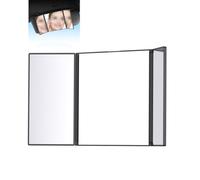 Miroir pliable multi-angle 3 voies avec réflexion à 360 degrés pour coupe de cheveux, rasage et maquillage, robuste et prêt à voyager, Miroir 3 Faces Pliable,parfait pour diverses tâches de toilettage