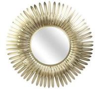 Miroir Mural Design "Plumes" 53cm Or