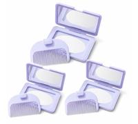 Miroir Poche Pliable Avec Peigne, 3 pièces | Coque en plastique, Miroir pliant pratique, Préparation matin, Pour les femmes actives