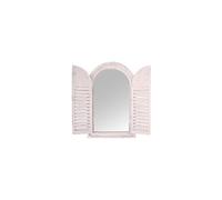 Miroir portes françaises en bois - L 4,8 cm x l 37 cm x H 59 cm - Blanc cassé