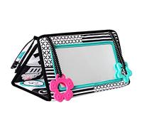 Miroir pour Bébé avec Livre Pétrissant, ouet pour Bébé avec Miroir Pliable et Amusant, Jouet Bébé Miroir Montessori Noir et Blanc Jouets Sensoriels pour Bébé Nouveau-né Filles Garçons 0-12 Mois