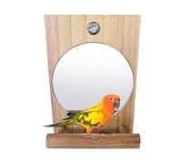 Miroir pour oiseaux, perchoir, jouet à mâcher, accessoire interactif pour exercice, outil d'entraînement multicolore pour conure, pinson, canari, inséparable, calopsitte. 5,12 x 3,54 x 1,77 pouces