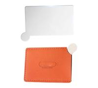 Miroir pour sac à main, avec étui en cuir synthétique, petit miroir pour sac à main | Vanité en acier inoxydable pour l'école, le bureau, la danse, les voyages, les adolescentes, les femmes