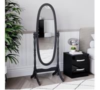 Miroir psyché ovale Nishano - Miroir sur pied autoportant pleine longueur pour coiffeuse, Noir