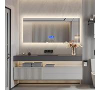 Miroir Rectangle Salle de Bain avec Eclairage 60 * 140, Miroir Connecté Salle de Bain, Anti-Buée, 3 Couleurs Lumière, 3000K-4000K-6000K, Dimmable, Interrupteur Tactile (Rectangle, 60 * 140)