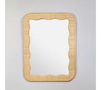 Miroir rectangulaire festonné et cannage en rotin, 61x81 cm 61x81x2cm Doré