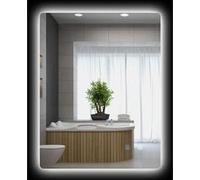 kleankin Miroir rectangulaire Mural Lumineux LED de Salle de Bain - 70 x 50 cm - avec 3 Couleurs, luminosité réglable Interrupteur Tactile système antibuée Blanc Transparent