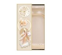 Miroir rectangulaire pleine longueur avec art mural décoratif Koi et horloge silencieuse, miroir de dressing invisible pour salon, chambre à coucher, entrée décoration d'intérieur