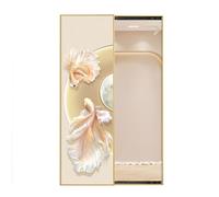 Miroir rectangulaire pleine longueur avec art mural décoratif Koi et horloge silencieuse, miroir de dressing invisible pour salon, chambre à coucher, entrée décoration d'intérieur