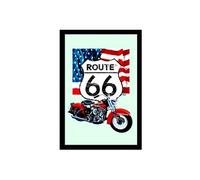 Miroir rectangulaire sérigraphié Route 66 miroir