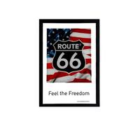Miroir rectangulaire sérigraphié route 66 - feel the freedom