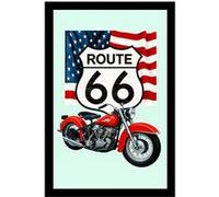 Miroir rectangulaire sérigraphié route 66