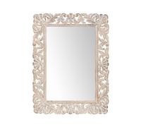 Miroir rétro 60x90 sculpté à la main en bois massif de manguier