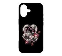 Miroir rétro Vintage en Forme de cœur Style Disco années 70 Coque pour iPhone 17