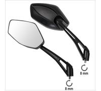 Miroir Retroviseurs A-Pro Couple Moto Scooter Custom Noir Adaptateur