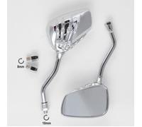 Miroir Retroviseurs Couple Custom Argent Moto Scooter A-Pro Adaptateur