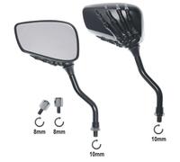 Miroir Retroviseurs Couple Custom Noir Moto Scooter A-Pro Adaptateur