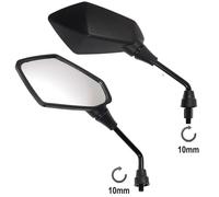Miroir Retroviseurs Couple Custom Noir Moto Scooter Sonic Adaptateur