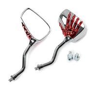 Miroir Retroviseurs Couple Custom Rouge Moto Scooter A-Pro Adaptateur