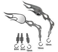 Miroir Retroviseurs Couple Moto Scooter Custom A-Pro Adaptateur Chrome