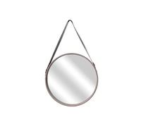 - Miroir rond à suspendre avec une anse - Diam. 50 cm. - Beige
