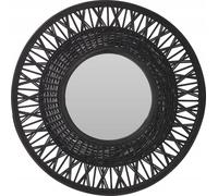 Miroir rond à suspendre en bambou 56 x 56 cm
