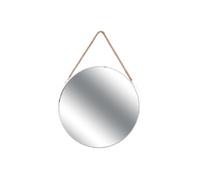 AltoBuy Miroir Rond avec Anse en Jonc Contour Blanc Ø50 cm