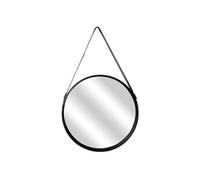 Miroir Rond avec Anse PU Noir Ø50 cm - ABRAM - ALTOBUY Noir