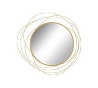 HOMCOM Miroir Rond en métal Filaire doré, décoration Murale Style Moderne, diamètre Ø65 cm