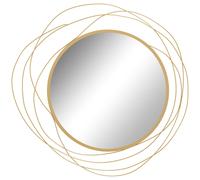 Miroir rond design moderne Ø 65 cm métal filaire doré G