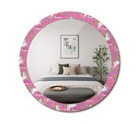Miroir Rond élégant avec Cadre en Verre imprimé | Déco Murale Originale pour Salon ou Chambre | Raffiné et Moderne fi90 - Licorne Magique