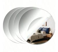 Miroir rond en acrylique, miroir décoratif de bureau, carreau de miroir rond, autocollant de miroir auto-adhésif, convient pour la décoration murale, du salon et de la chambre à coucher, épaisseur moy