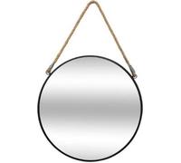 Miroir Rond en Métal ""Corde"" 55cm Noir