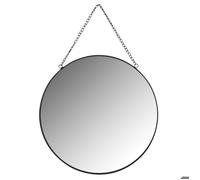 Miroir rond en métal laqué noir