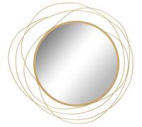 Miroir rond HOMCOM en métal filaire doré, décoration style moderne, diamètre Φ65 cm