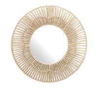 Home Deco Factory Miroir rond HD0449 50 cm – Marron métal, finition durable, effet agrandissant