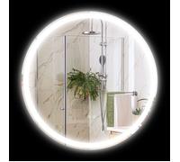 Miroir rond kleankin lumineux LED de salle de bain Ø 60 cm mural avec éclairage 3 couleurs interrupteur tactile système antibuée